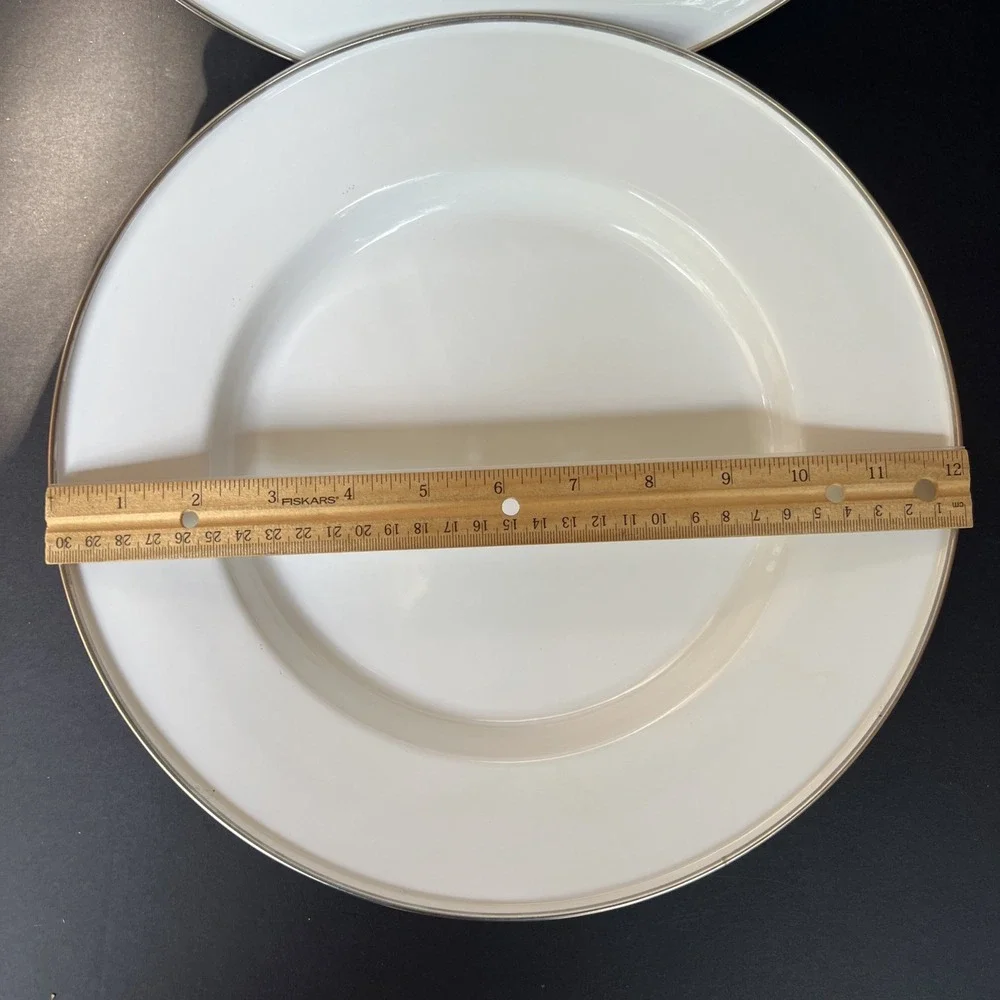 Discontinued Pottery Barn Enamelware Chargers Plates 12